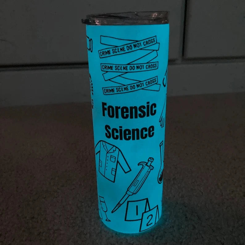 Personalized Engraved Forensic Science 20oz Glow in the Dark Tumbler