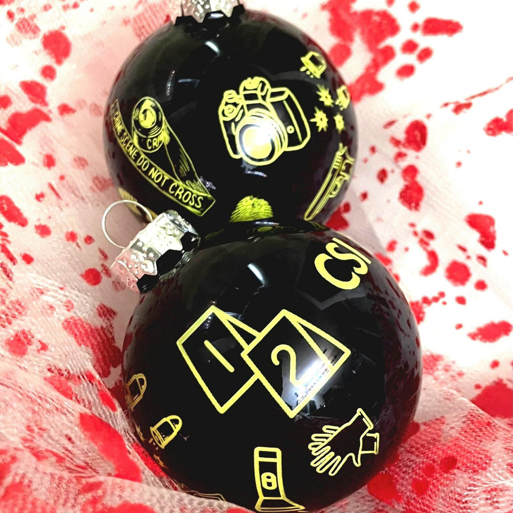 CSI Personalized Engraved Christmas Ornaments Crime scene gift