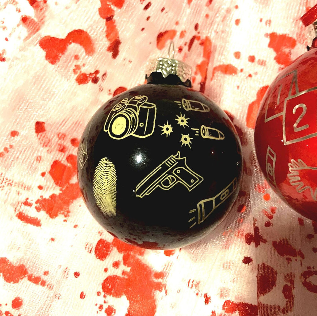 CSI Personalized Engraved Christmas Ornaments Crime scene gift