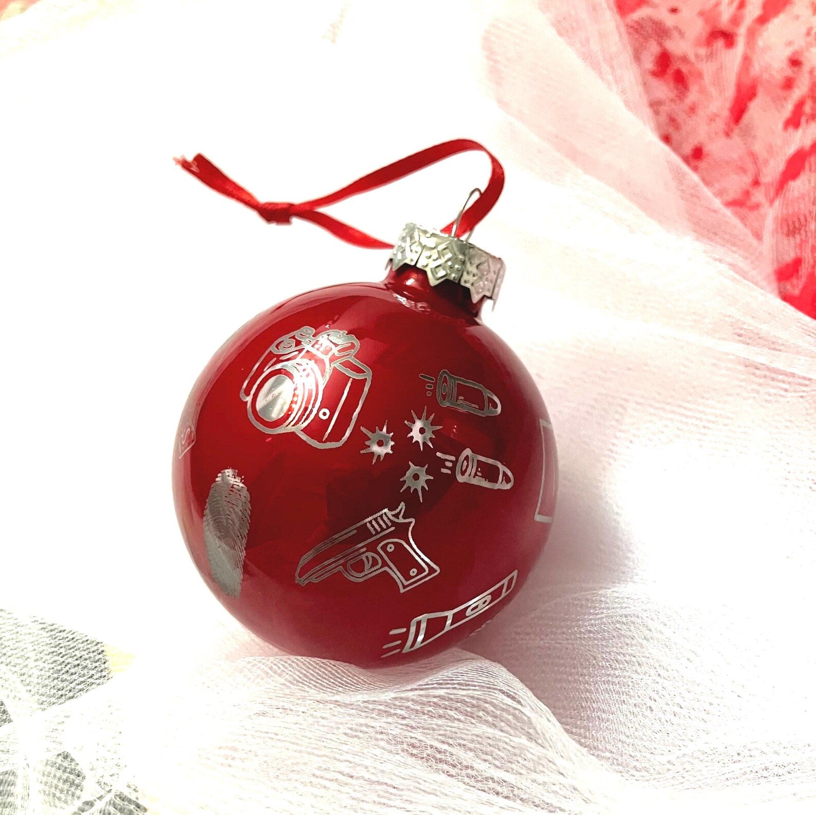 CSI Personalized Engraved Christmas Ornaments Crime scene gift