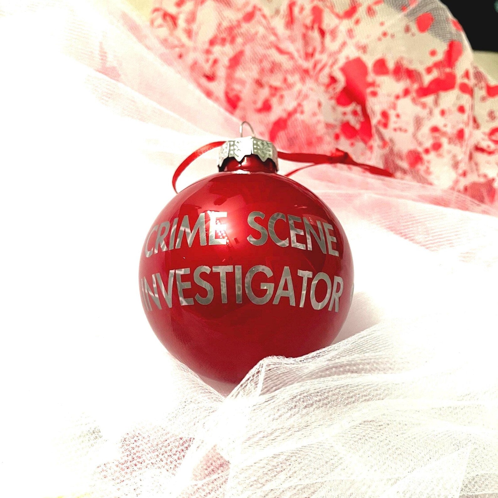 CSI Personalized Engraved Christmas Ornaments Crime scene gift