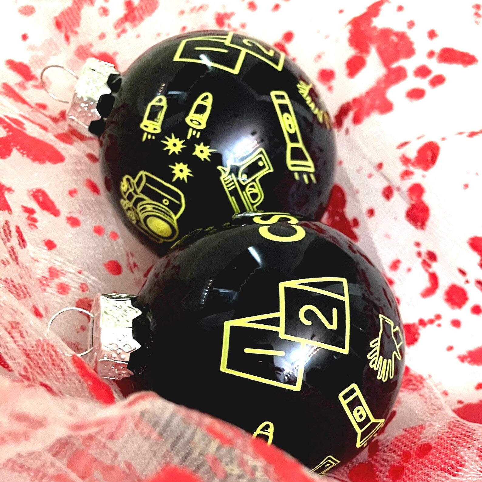 CSI Personalized Engraved Christmas Ornaments Crime scene gift