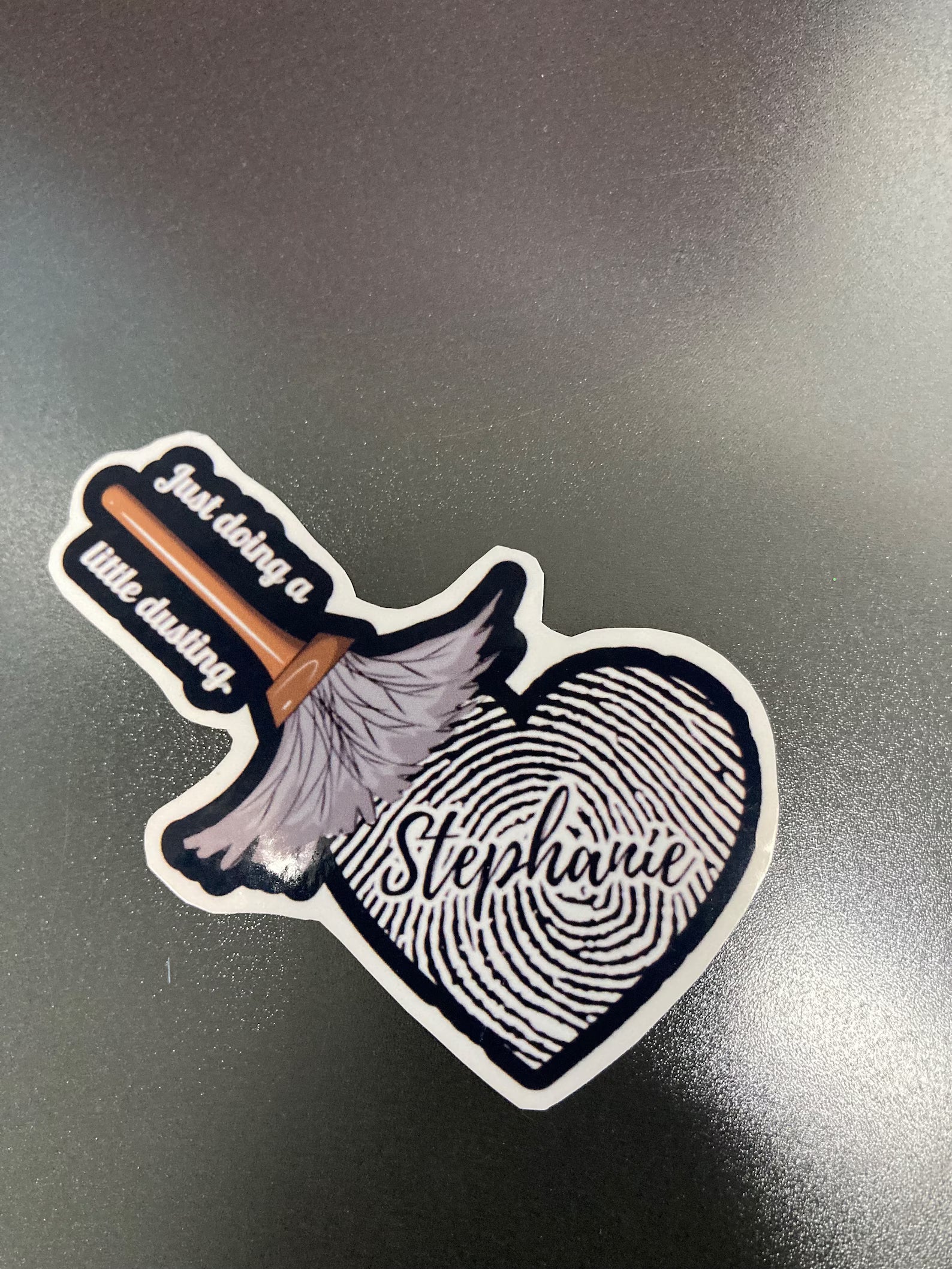 Personalized Fingerprint Heart Sticker: Forensic Science Gift